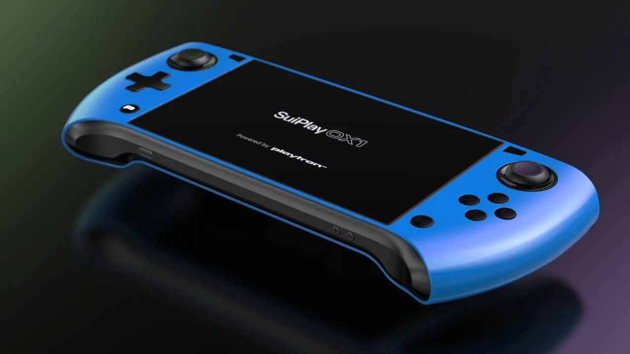 SuiPlay0X1 handheld gaming device by Mysten Labs, featuring blockchain integration and sleek design, with a 2025 release date and preorder options.